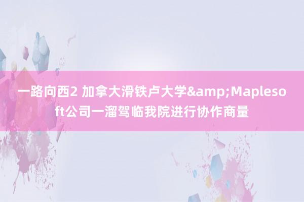 一路向西2 加拿大滑铁卢大学&Maplesoft公司一溜驾临我院进行协作商量